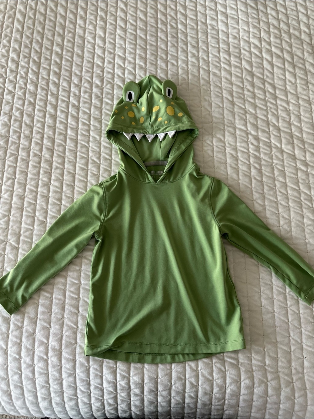 Reel Legends Light Green Dinosaur Hooded Swim Long Sleeve